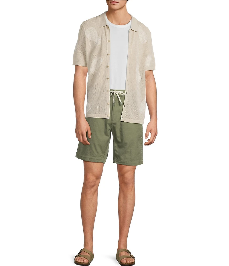 Caribbean Side Seam Embroidered 8#double; Inseam Shorts