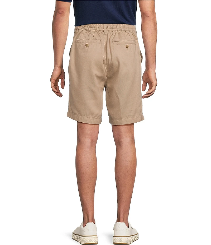 Caribbean Solid Flat Front Drawstring 8#double; Inseam Shorts