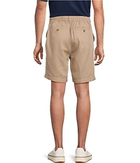 Caribbean Solid Flat Front Drawstring 8#double; Inseam Shorts