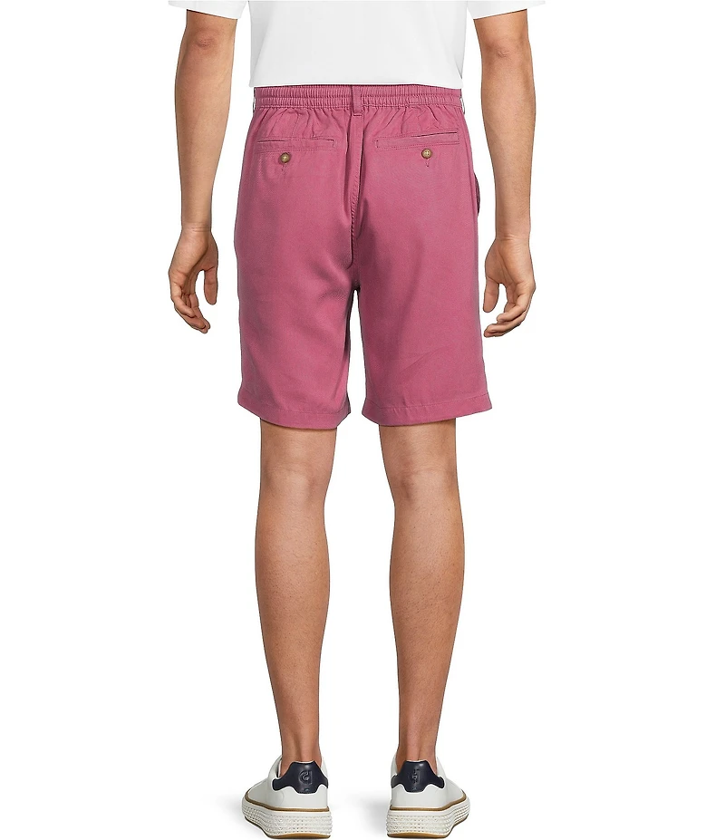 Caribbean Solid Flat Front Drawstring 8#double; Inseam Shorts