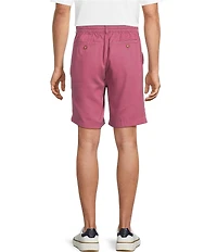 Caribbean Solid Flat Front Drawstring 8#double; Inseam Shorts