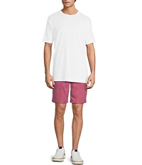 Caribbean Solid Flat Front Drawstring 8#double; Inseam Shorts