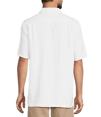 Caribbean Solid Jacquard Short Sleeve Woven Shirt