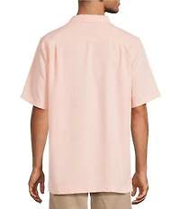 Caribbean Solid Jacquard Short Sleeve Woven Shirt