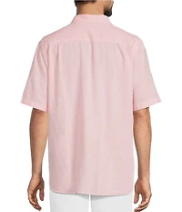 Caribbean Solid Linen Short Sleeve Woven Shirt