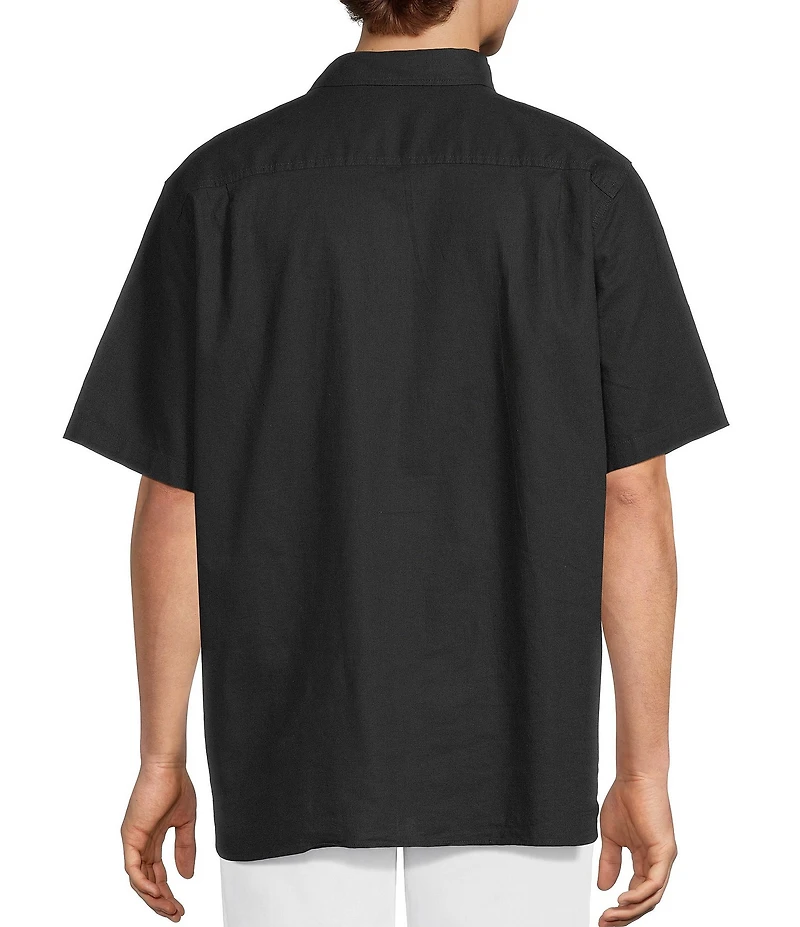 Caribbean Solid Linen Short Sleeve Woven Shirt