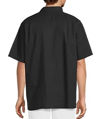 Caribbean Solid Linen Short Sleeve Woven Shirt