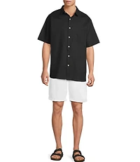 Caribbean Solid Linen Short Sleeve Woven Shirt