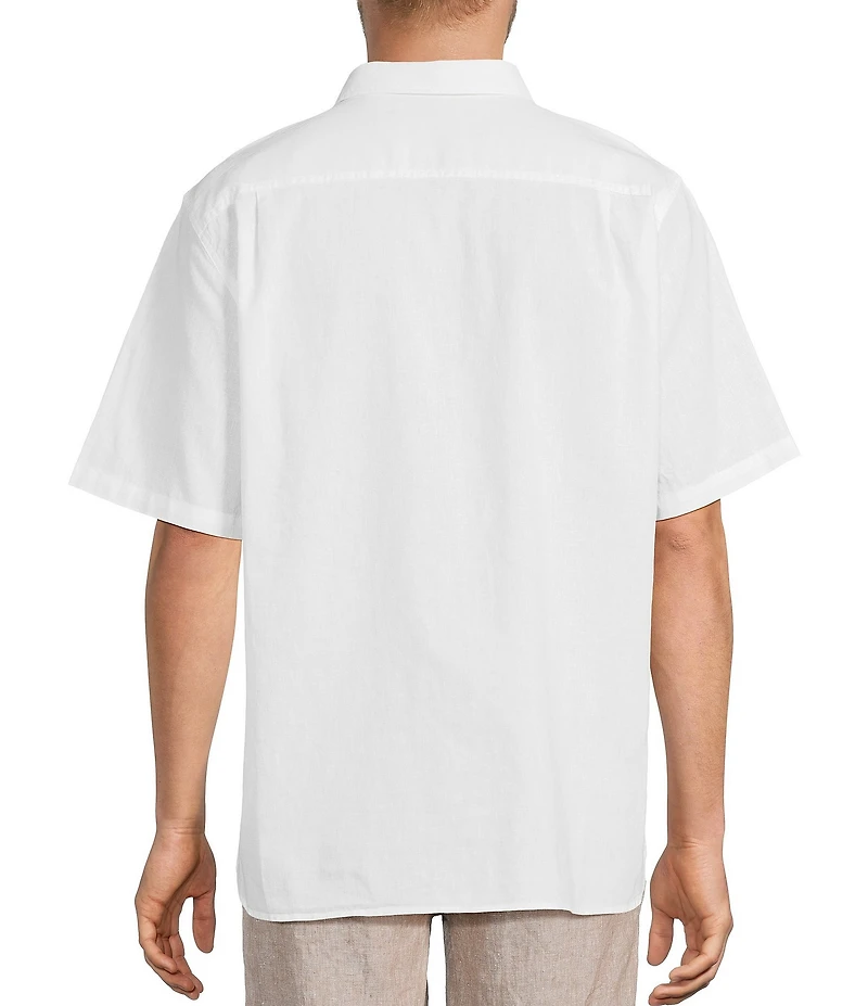 Caribbean Solid Linen Short Sleeve Woven Shirt