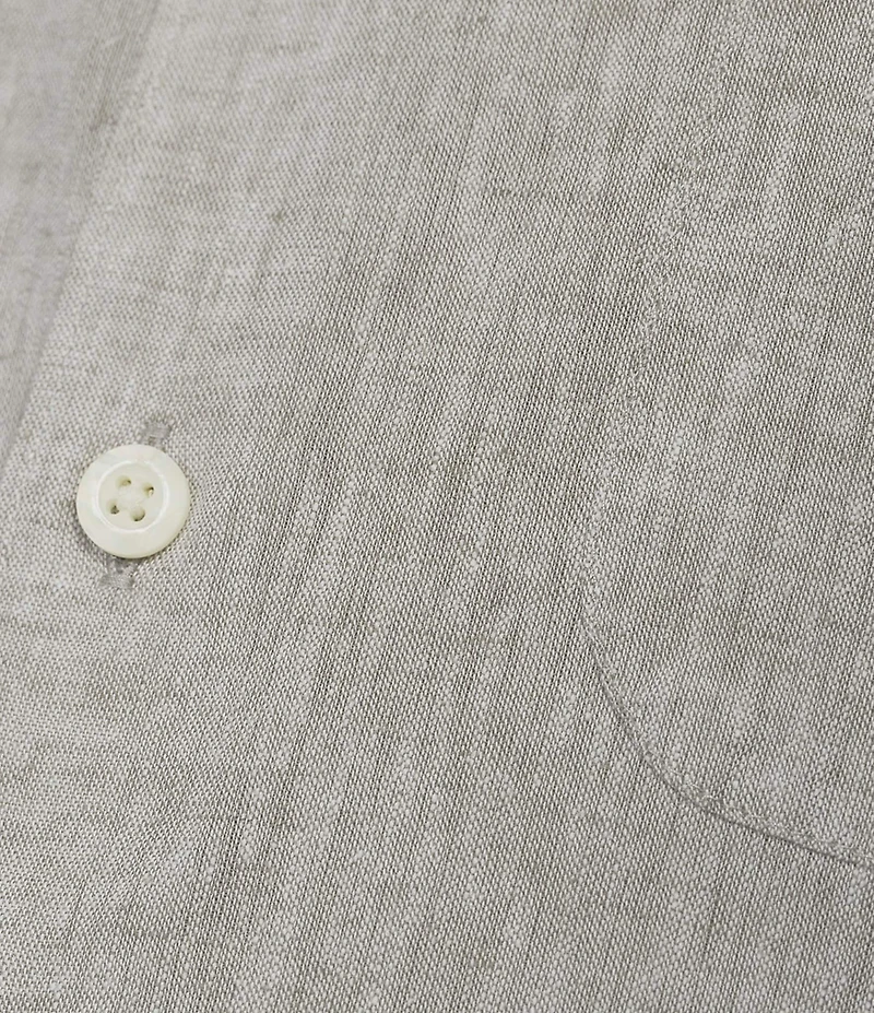 Caribbean Solid Linen Short Sleeve Woven Shirt