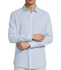 Caribbean Solid Long Sleeve Woven Shirt