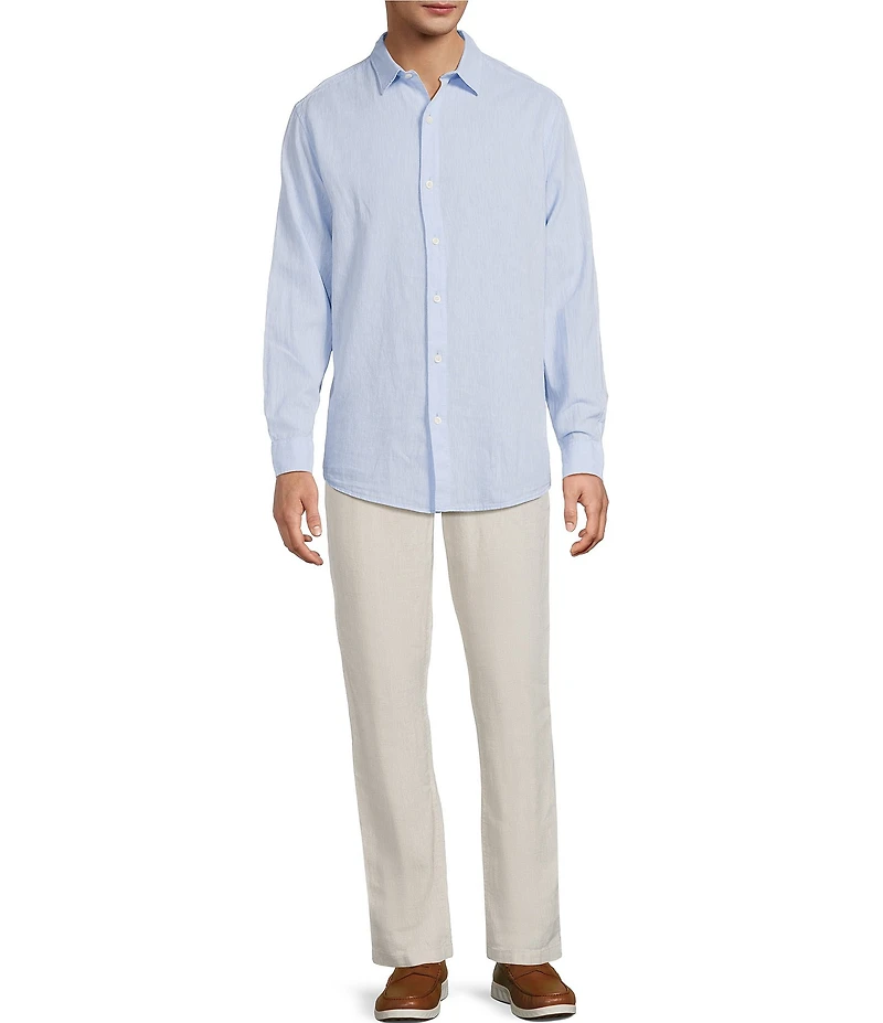 Caribbean Solid Long Sleeve Woven Shirt