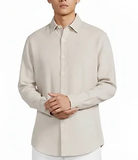 Caribbean Solid Long Sleeve Woven Shirt
