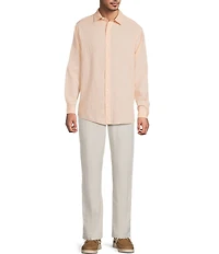 Caribbean Solid Long Sleeve Woven Shirt