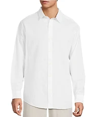 Caribbean Solid Long Sleeve Woven Shirt