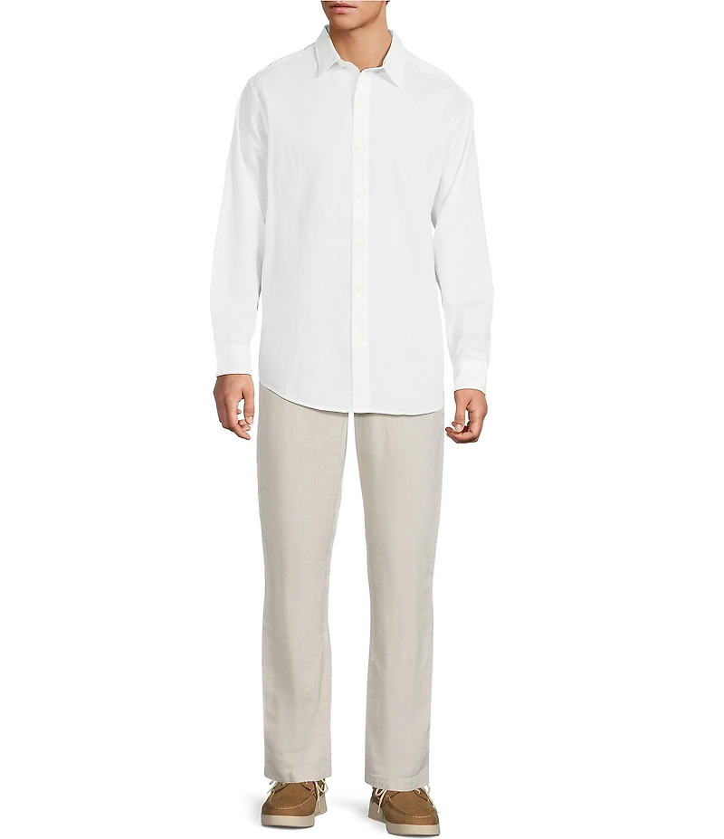 Caribbean Solid Long Sleeve Woven Shirt