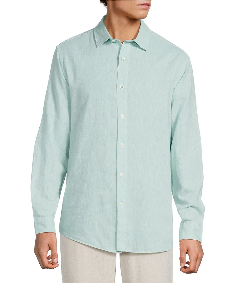 Caribbean Solid Long Sleeve Woven Shirt