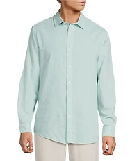 Caribbean Solid Long Sleeve Woven Shirt