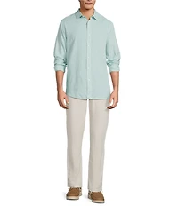 Caribbean Solid Long Sleeve Woven Shirt