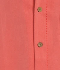Caribbean Solid Pick Stitch Short Sleeve Woven Camp Shirt