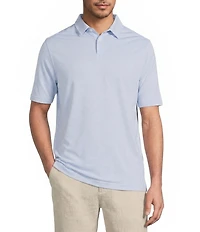 Caribbean Solid Seersucker Short Sleeve Polo Shirt