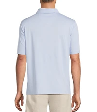 Caribbean Solid Seersucker Short Sleeve Polo Shirt