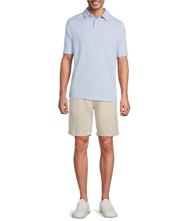 Caribbean Solid Seersucker Short Sleeve Polo Shirt