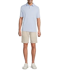Caribbean Solid Seersucker Short Sleeve Polo Shirt