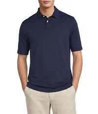 Caribbean Solid Seersucker Short Sleeve Polo Shirt