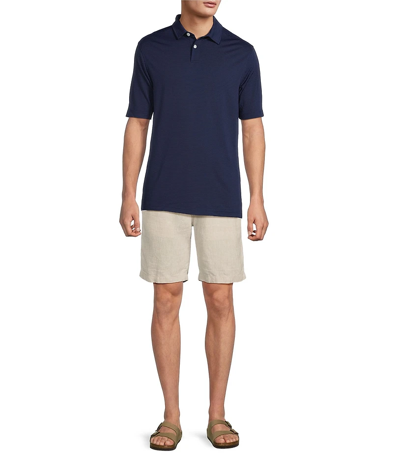 Caribbean Solid Seersucker Short Sleeve Polo Shirt