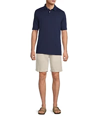 Caribbean Solid Seersucker Short Sleeve Polo Shirt