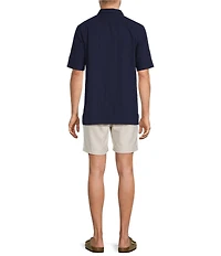 Caribbean Solid Short Sleeve Woven Shirt