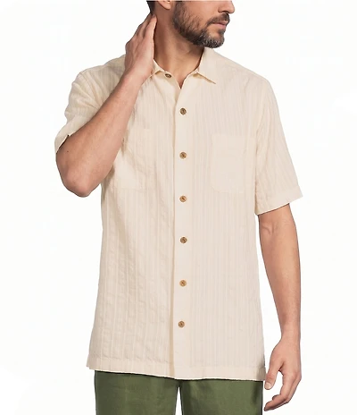 Caribbean Solid Short Sleeve Woven Shirt