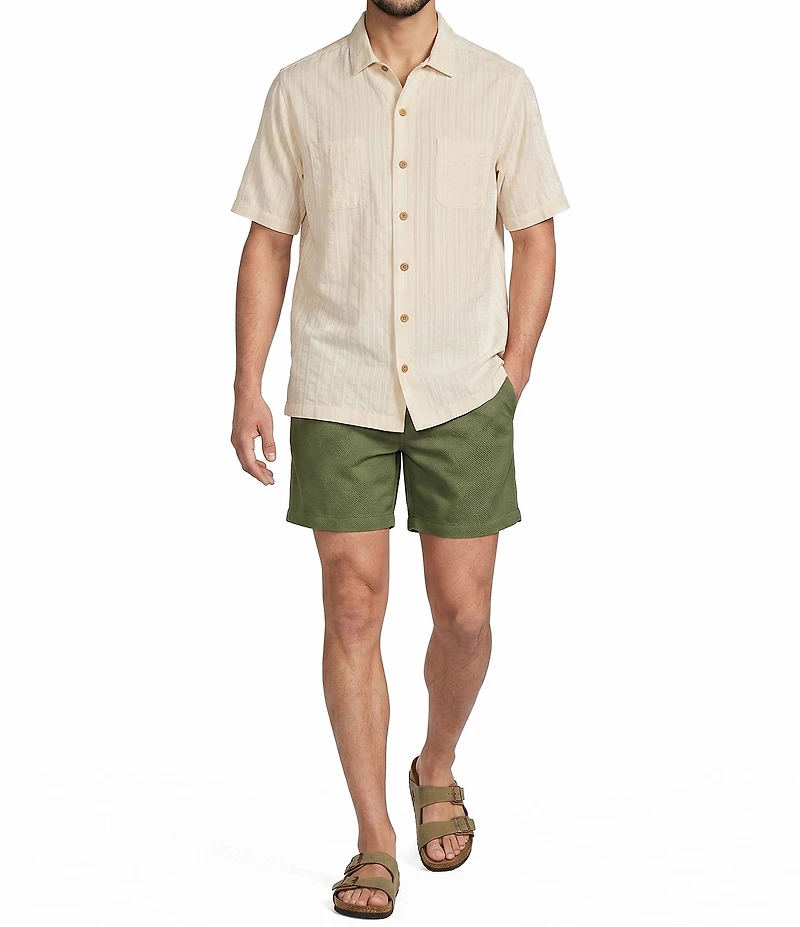 Caribbean Solid Short Sleeve Woven Shirt