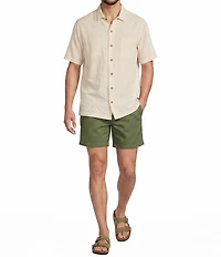 Caribbean Solid Short Sleeve Woven Shirt