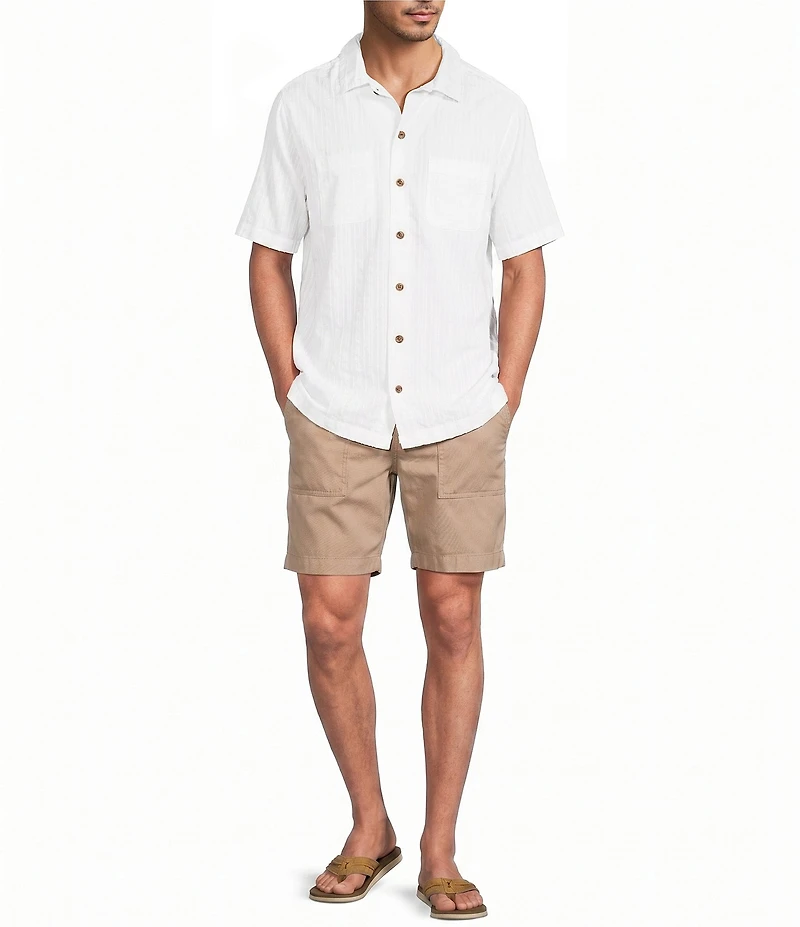 Caribbean Solid Short Sleeve Woven Shirt