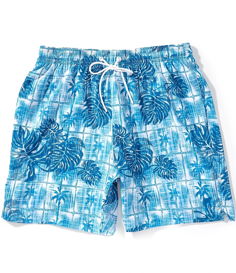 Caribbean Textured Grid 6#double; Swim Trunks