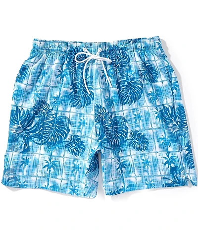 Caribbean Textured Grid 6#double; Swim Trunks
