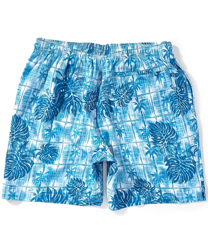 Caribbean Textured Grid 6#double; Swim Trunks