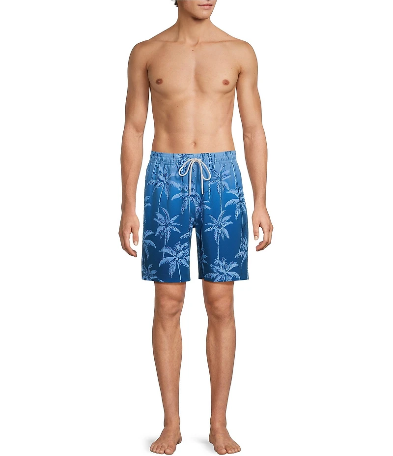 Caribbean Tonal Palms 8#double; Swim Trunks