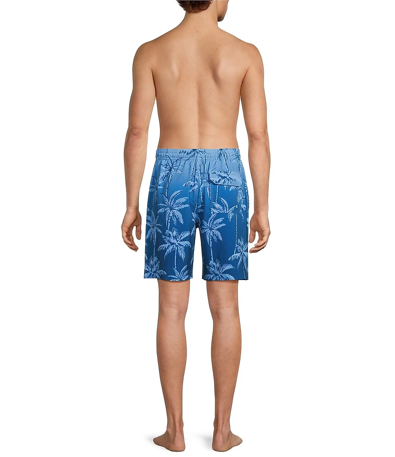 Caribbean Tonal Palms 8#double; Swim Trunks