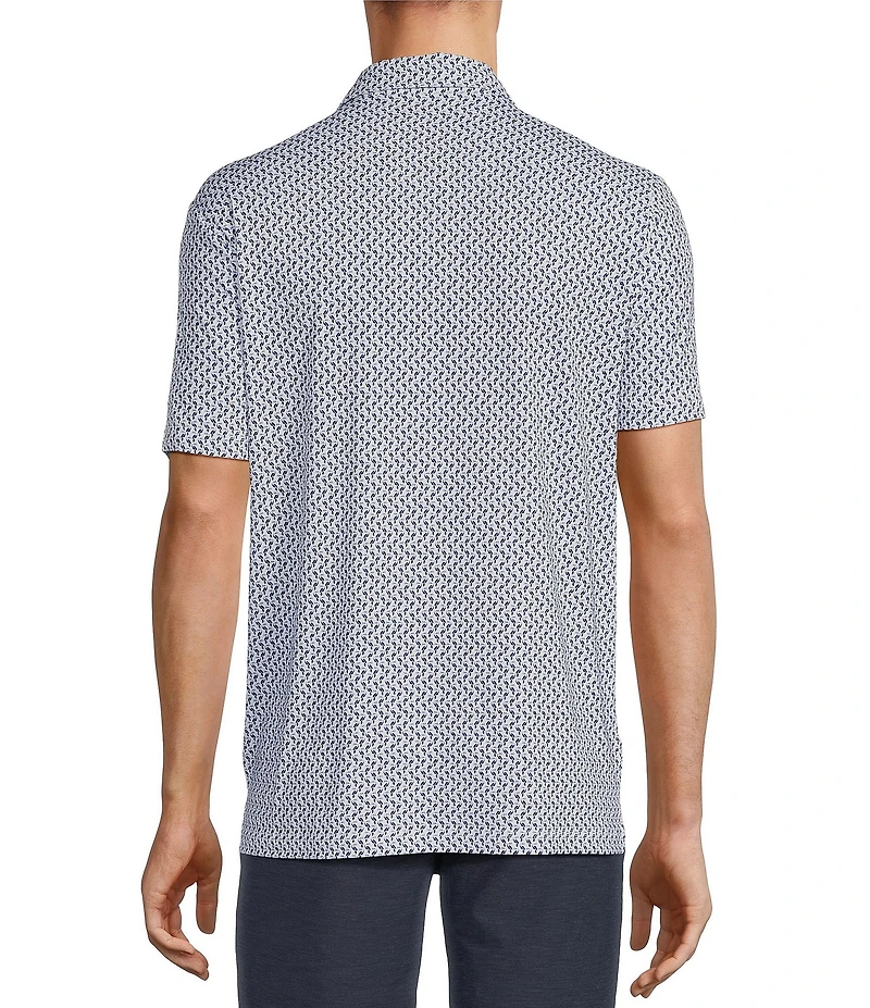 Caribbean Toucan Print Performance Stretch Short Sleeve Polo Shirt