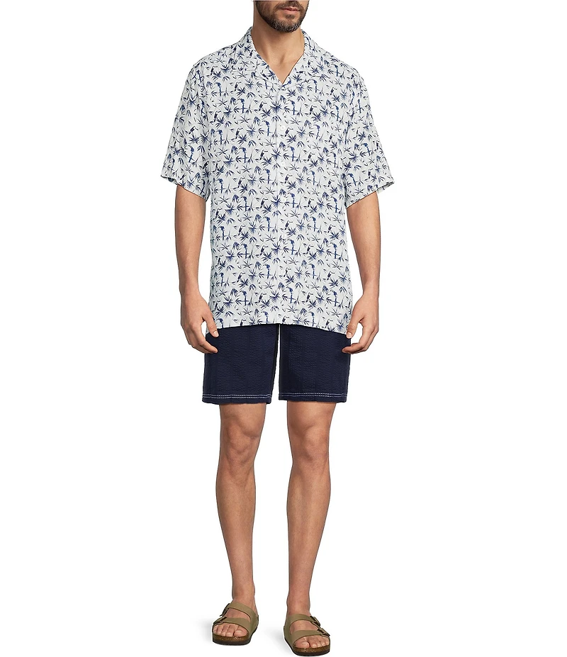 Caribbean Toucan Print Short Sleeve Woven Camp Shirt