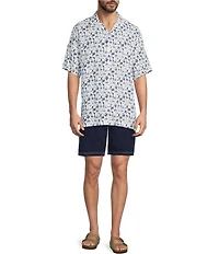 Caribbean Toucan Print Short Sleeve Woven Camp Shirt