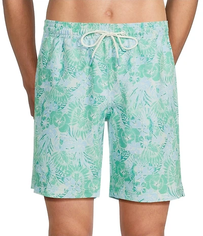 Caribbean Tropical Flower 8#double; Swim Trunks