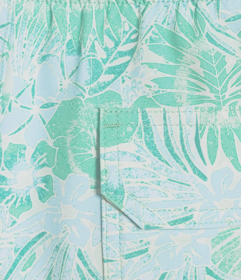 Caribbean Tropical Flower 8#double; Swim Trunks