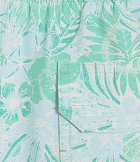 Caribbean Tropical Flower 8#double; Swim Trunks