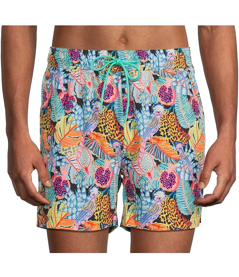 Caribbean Tropical Jungle 5#double; Swim Trunks