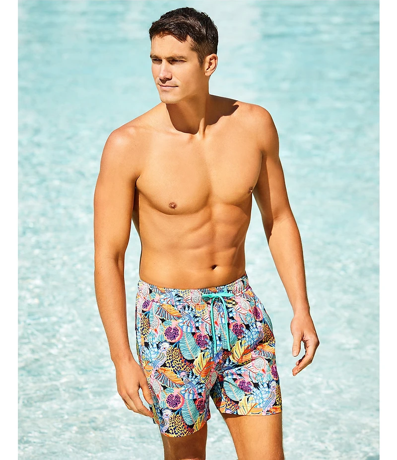 Caribbean Tropical Jungle 5#double; Swim Trunks
