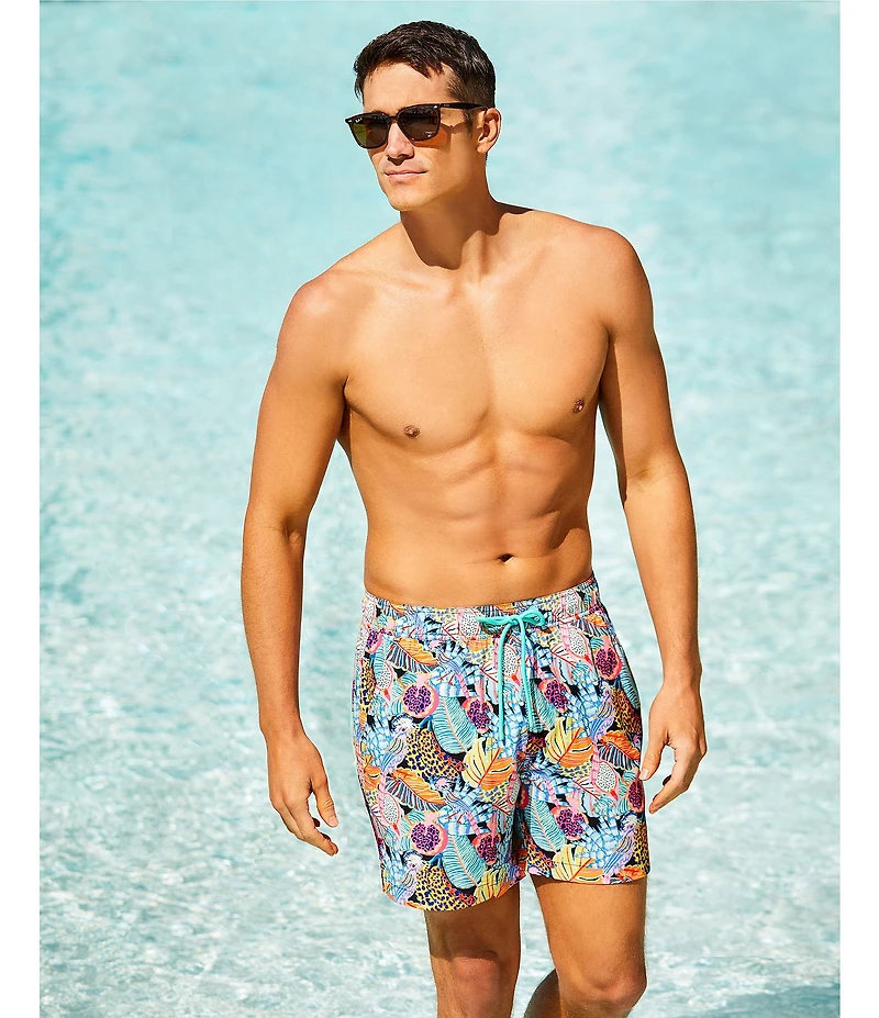 Caribbean Tropical Jungle 5#double; Swim Trunks